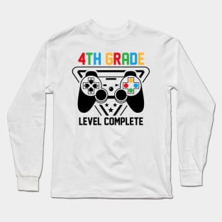 4th Grade Level Complete Gamer Boys Graduation Gifts Long Sleeve T-Shirt